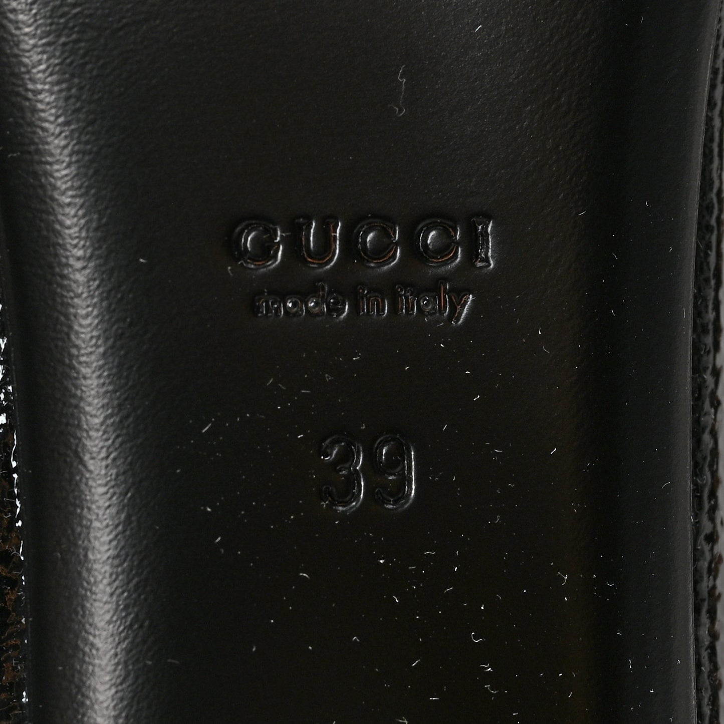 Patent Interlocking G Salandia Peep Toe Flats 39 Black