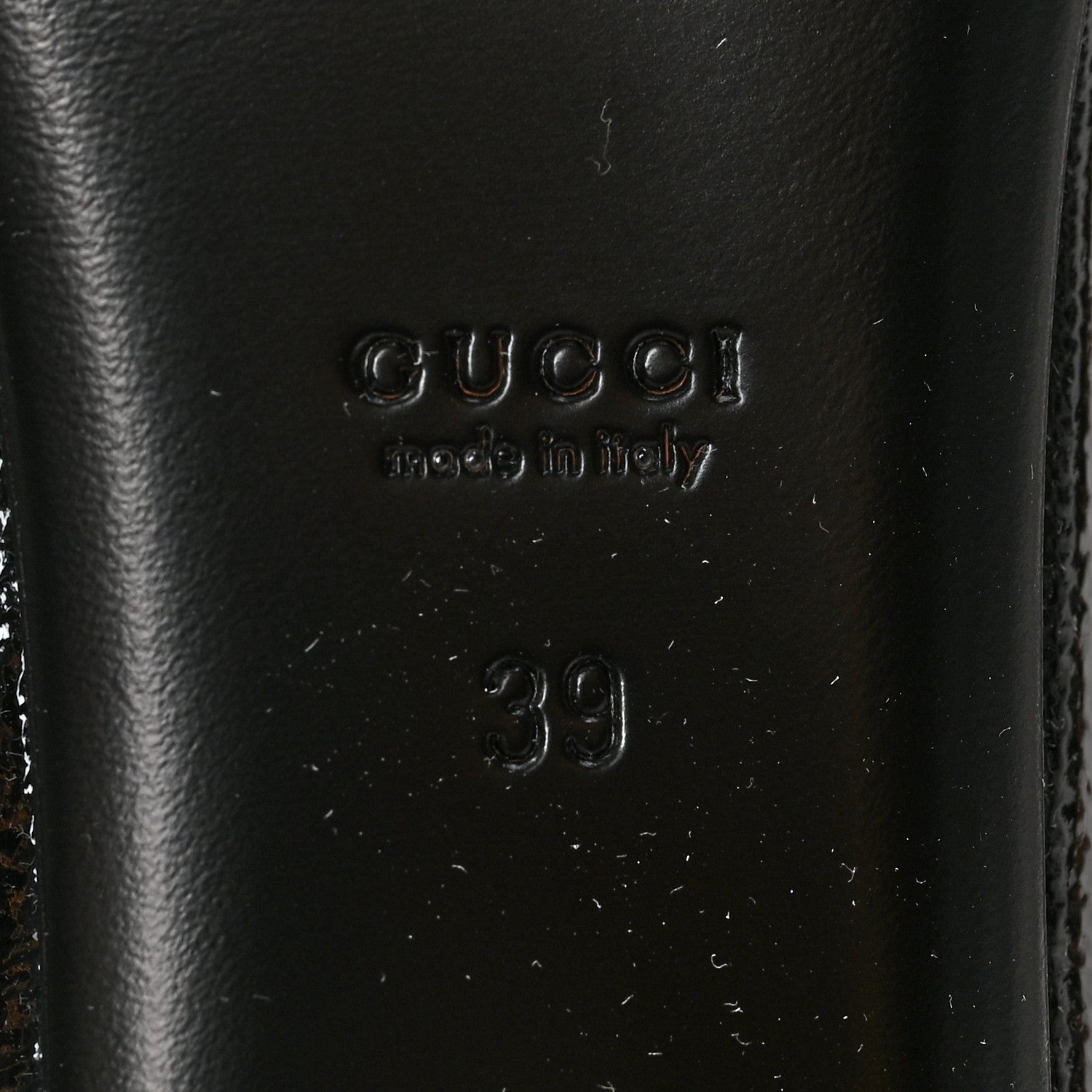 Gucci Patent Interlocking G Salandia Peep Toe Flats 39 Black 7 of 8
