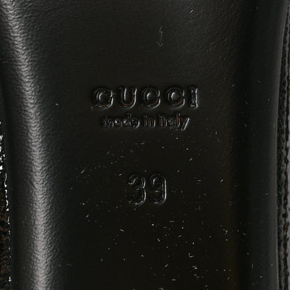Gucci Patent Interlocking G Salandia Peep Toe Flats 39 Black 7 of 8