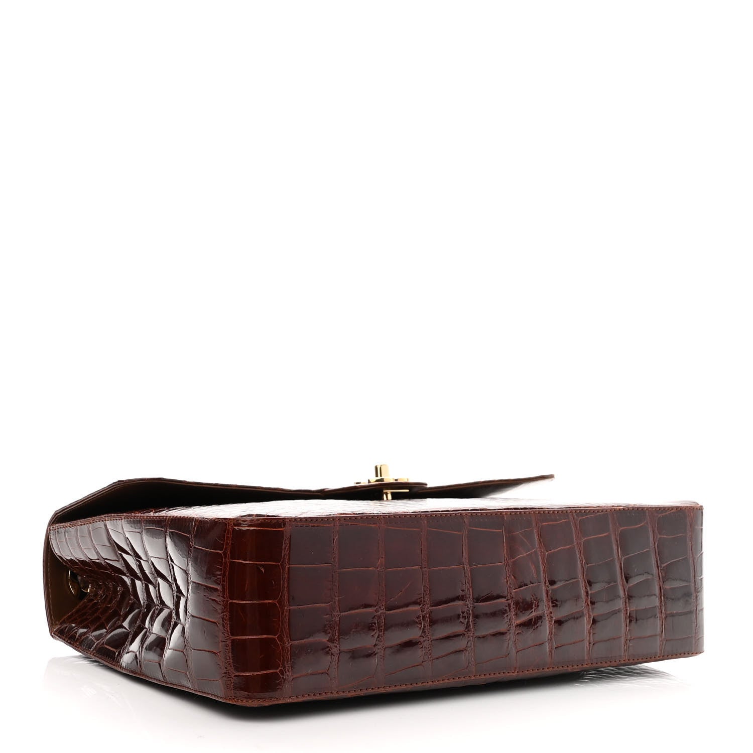 Chanel Alligator Jumbo Single Flap Dark Brown 4 of 11