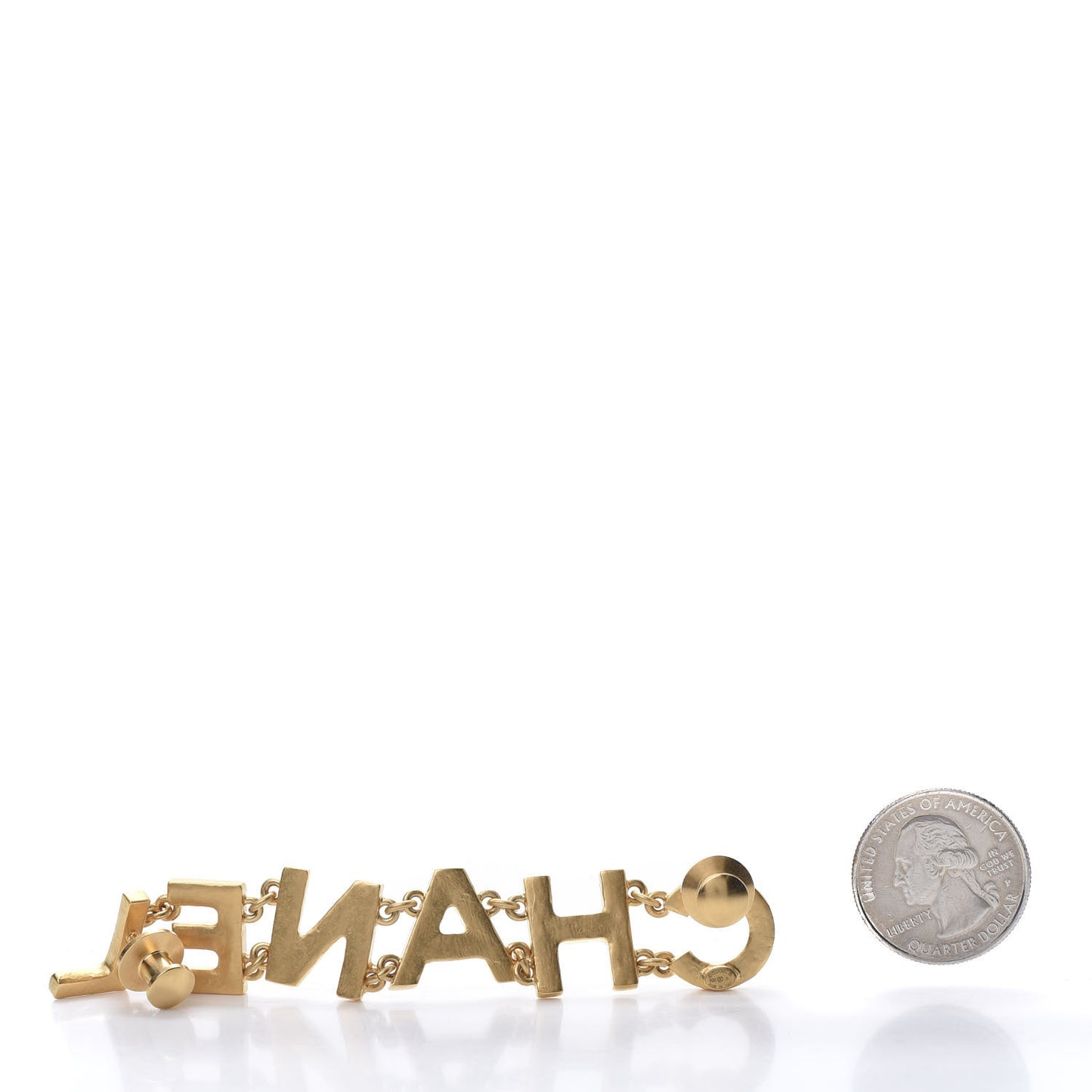 Crystal Logo Brooch Gold