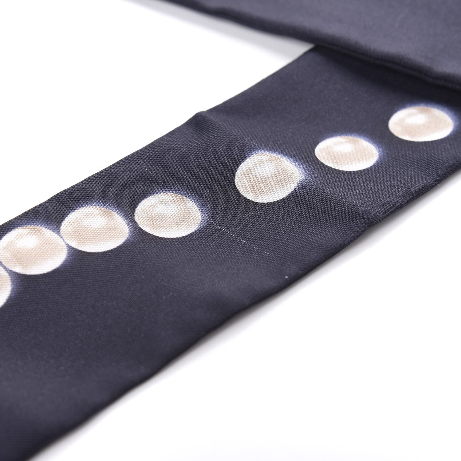 Chanel Silk Pearl CC Slim Bandeau Scarf Navy 3 of 6