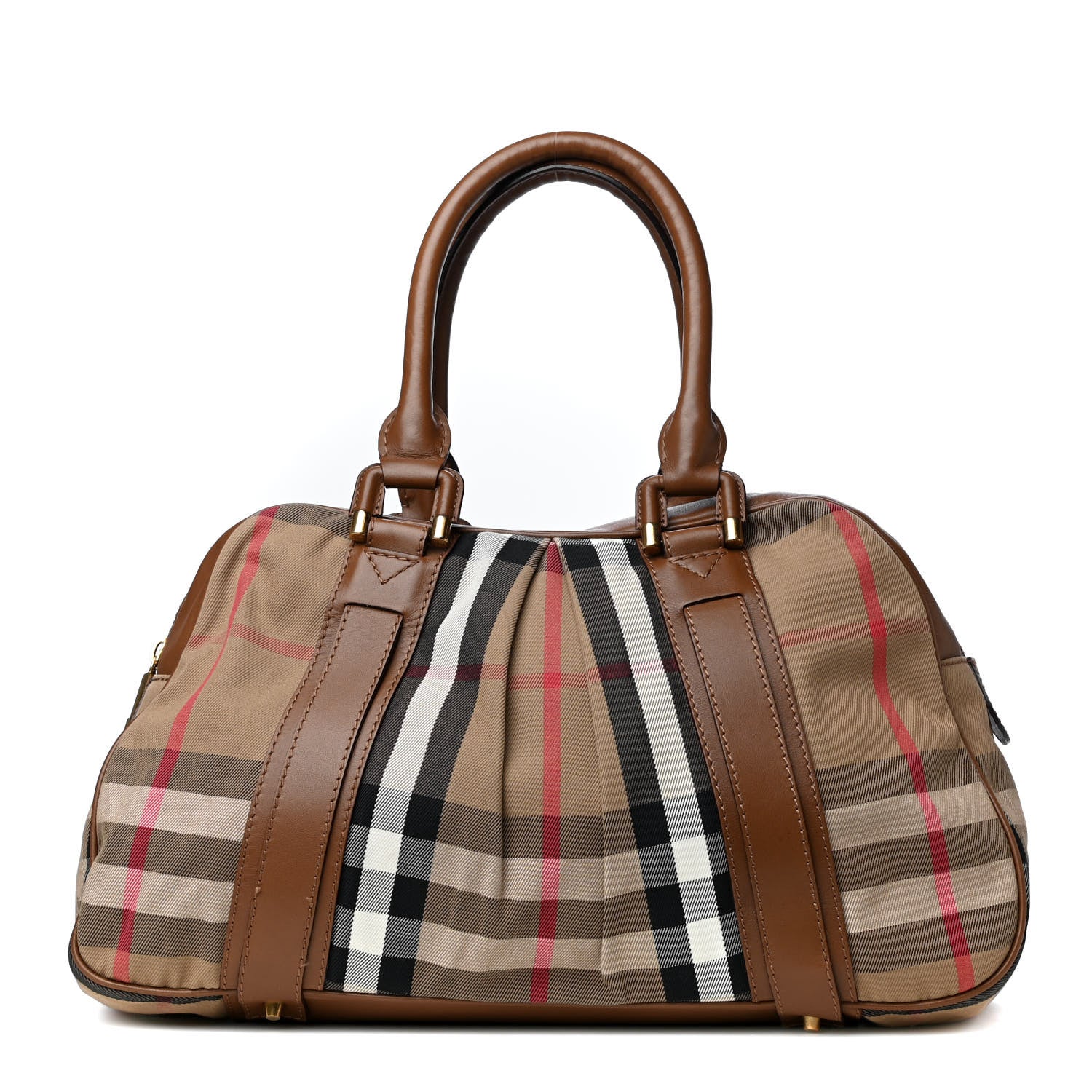 Burberry House Check Satchel Saddle Brown 1 of 5