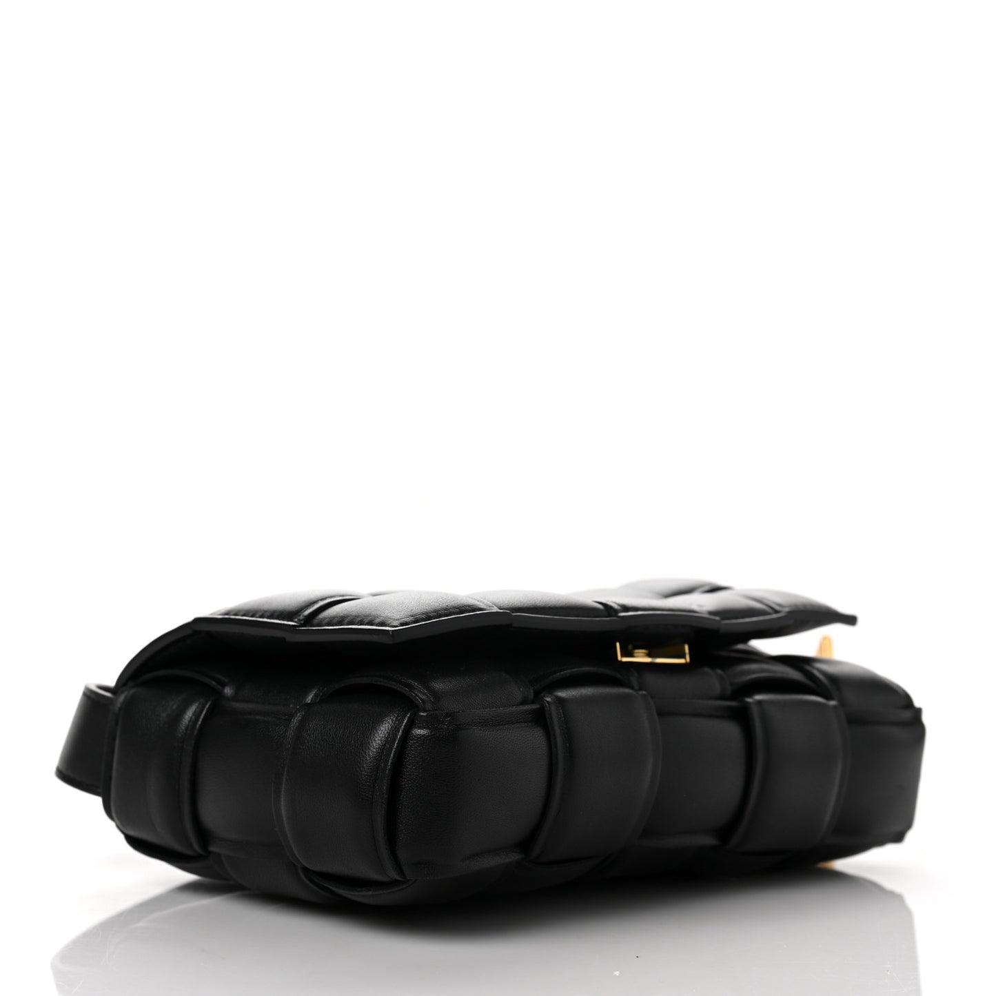 Nappa Maxi Intreccio Small Padded Cassette Crossbody Bag Black