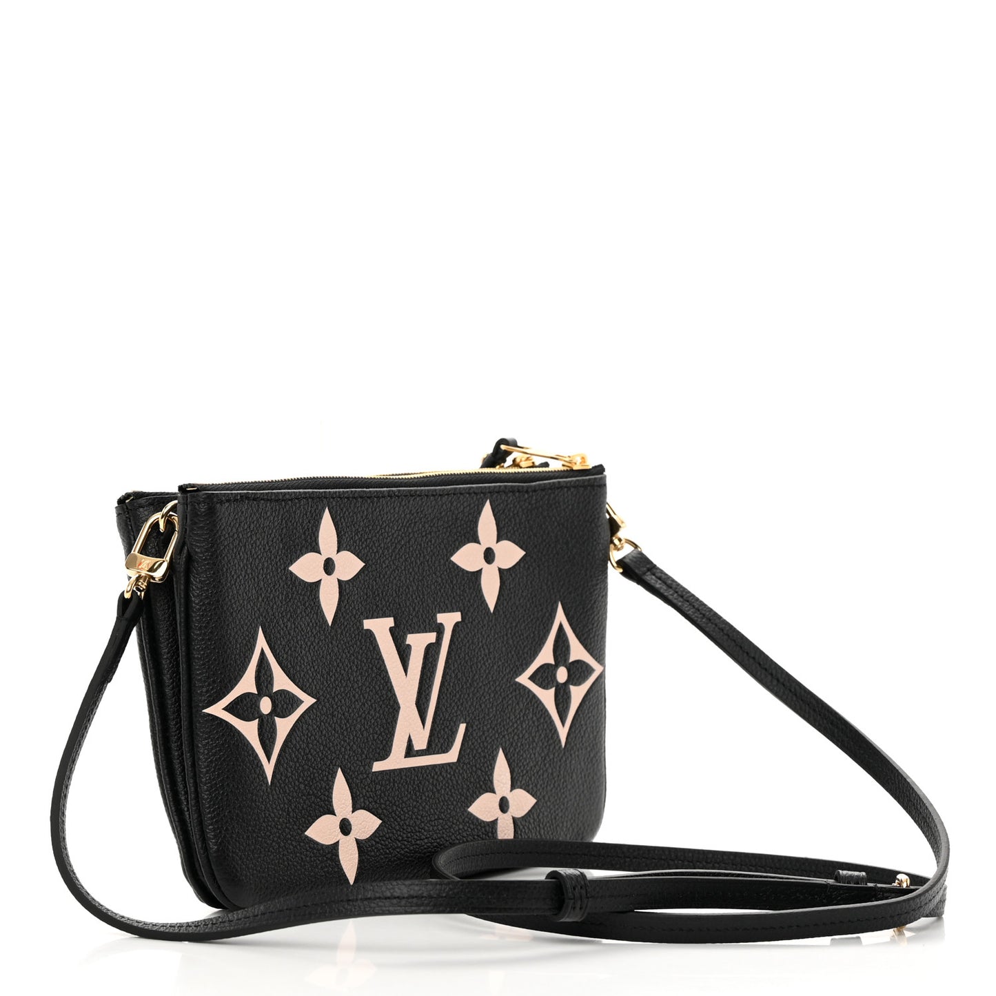 Empreinte Monogram Giant Double Zip Pochette Black Cream