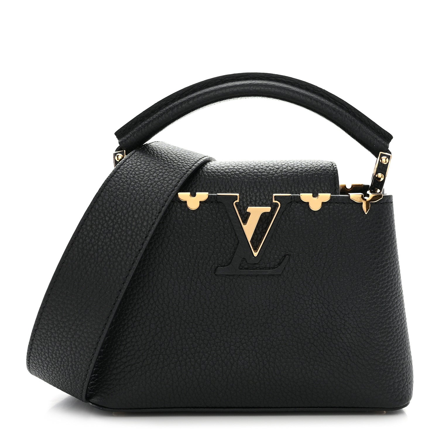 Louis Vuitton LOUIS VUITTON Taurillon Embellished Flower Crown Capucines Mini Black 1 of 10