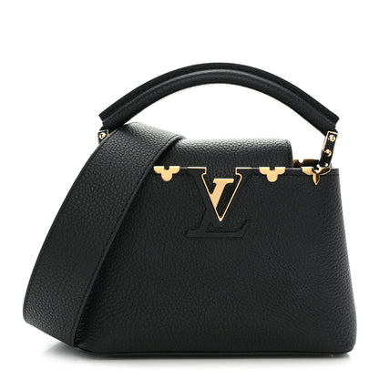 Louis Vuitton LOUIS VUITTON Taurillon Embellished Flower Crown Capucines Mini Black 1 of 10