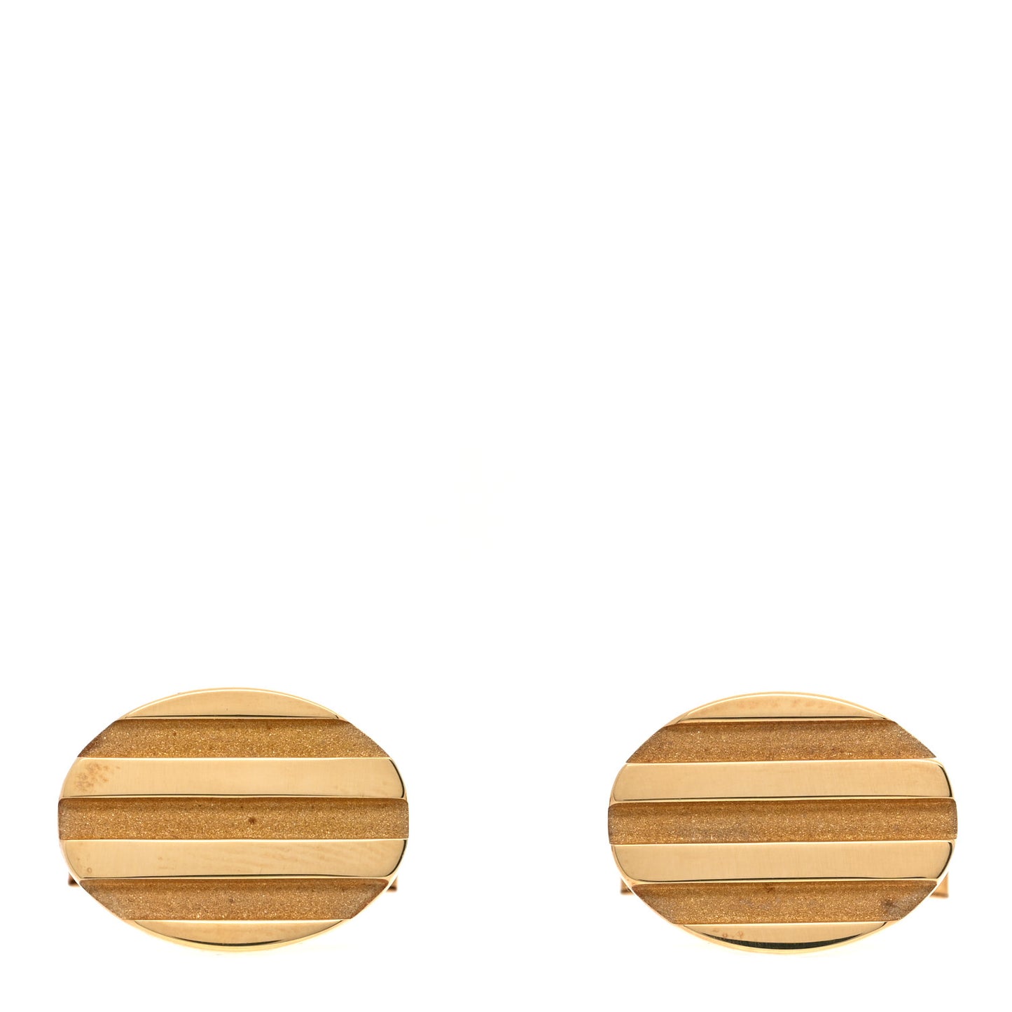 18K Yellow Gold Oval Cufflinks