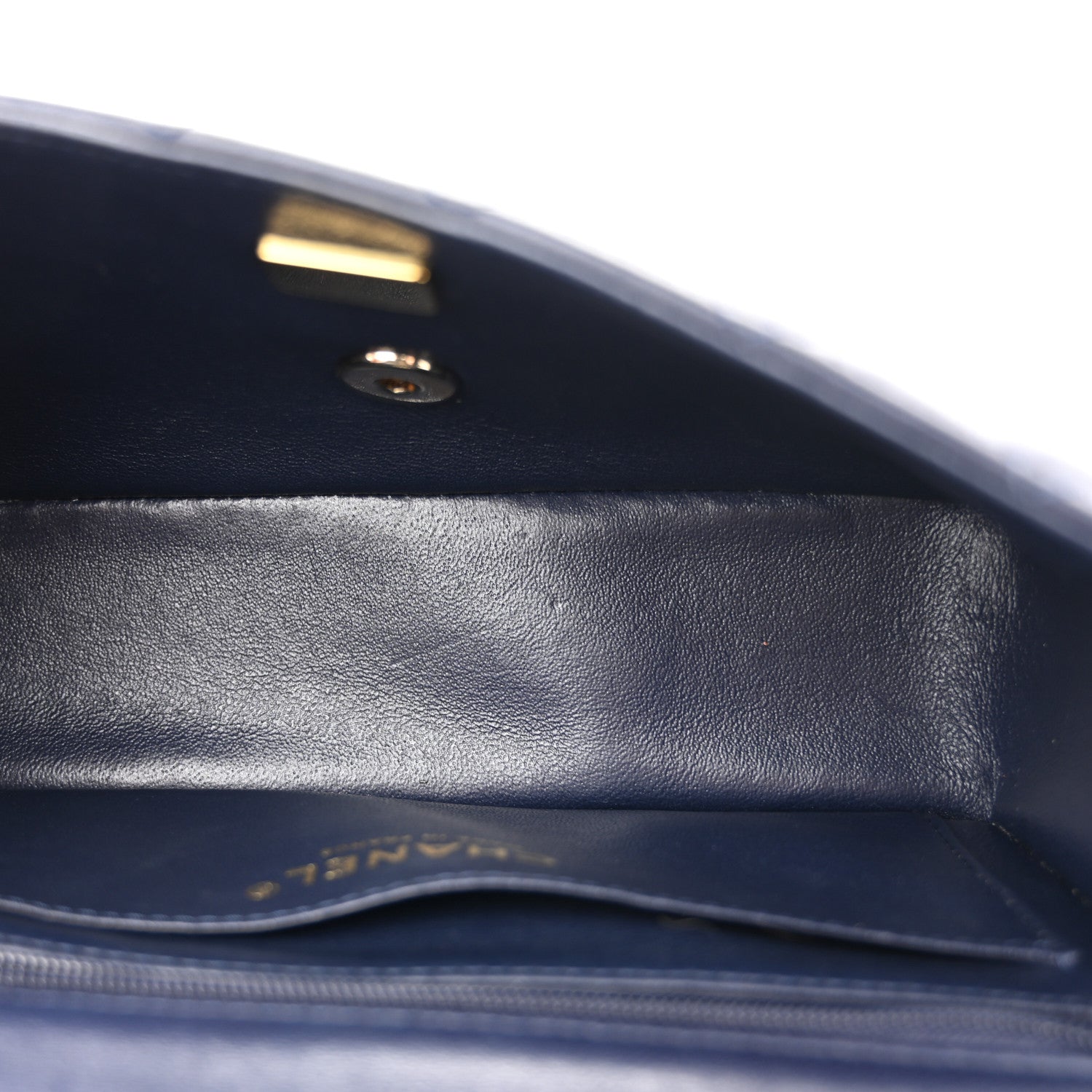 Chanel Lambskin Quilted Mini Top Handle Rectangular Flap Navy Blue 5 of 12