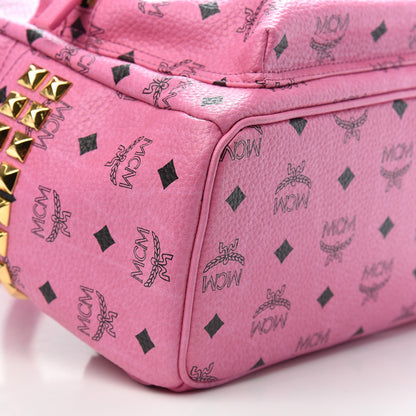 MCM Visetos Small Side Stud Stark Backpack Pink 6 of 7