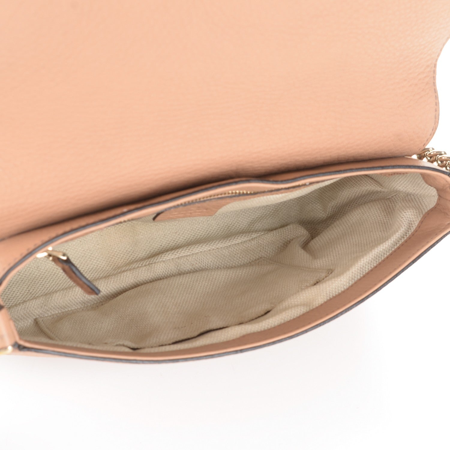 Gucci Pebbled Calfskin Medium Soho Flap Crossbody Camelia 5 of 7