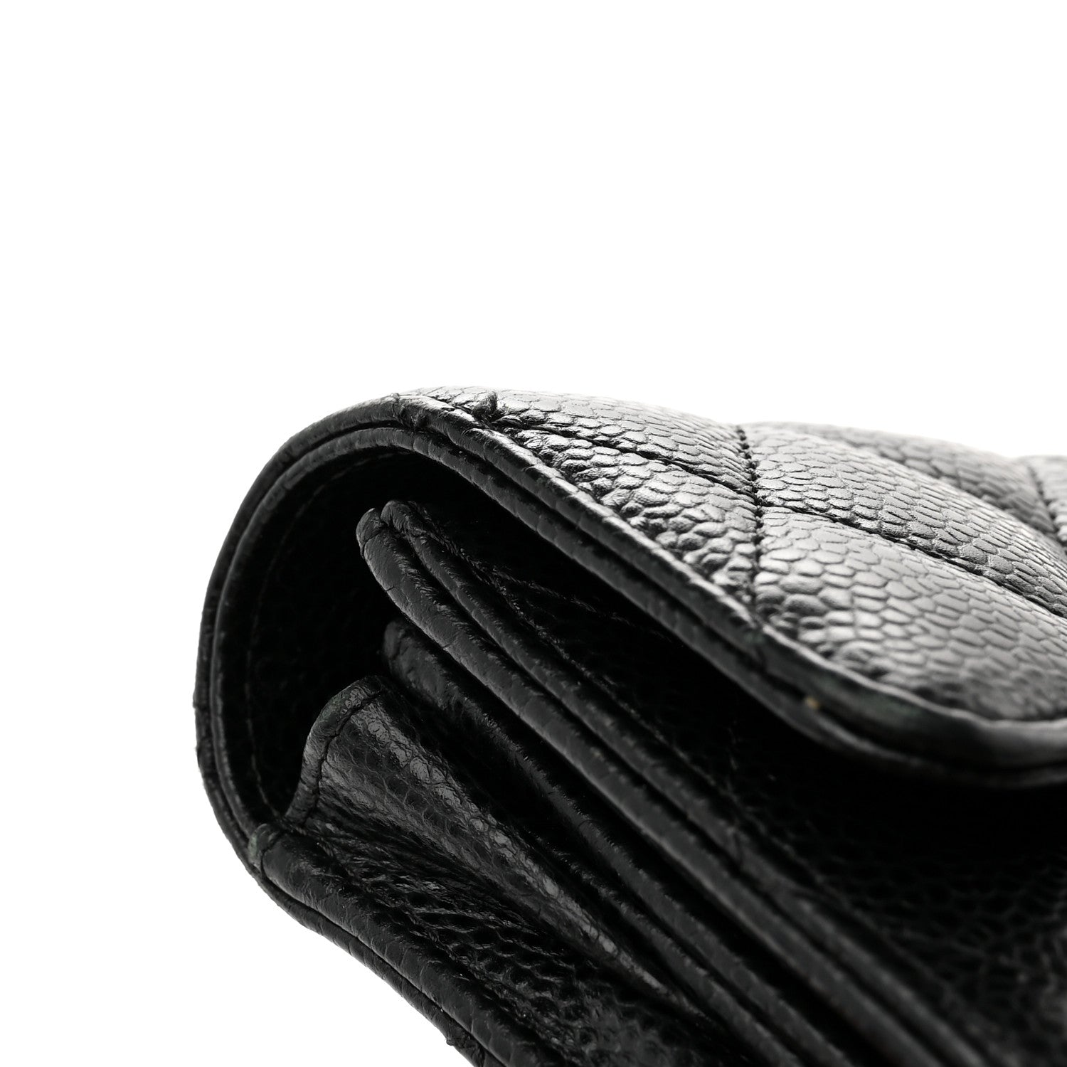 Chanel Caviar Quilted Large Gusset Flap Wallet Black 9 of 11