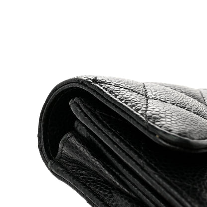 Chanel Caviar Quilted Large Gusset Flap Wallet Black 9 of 11