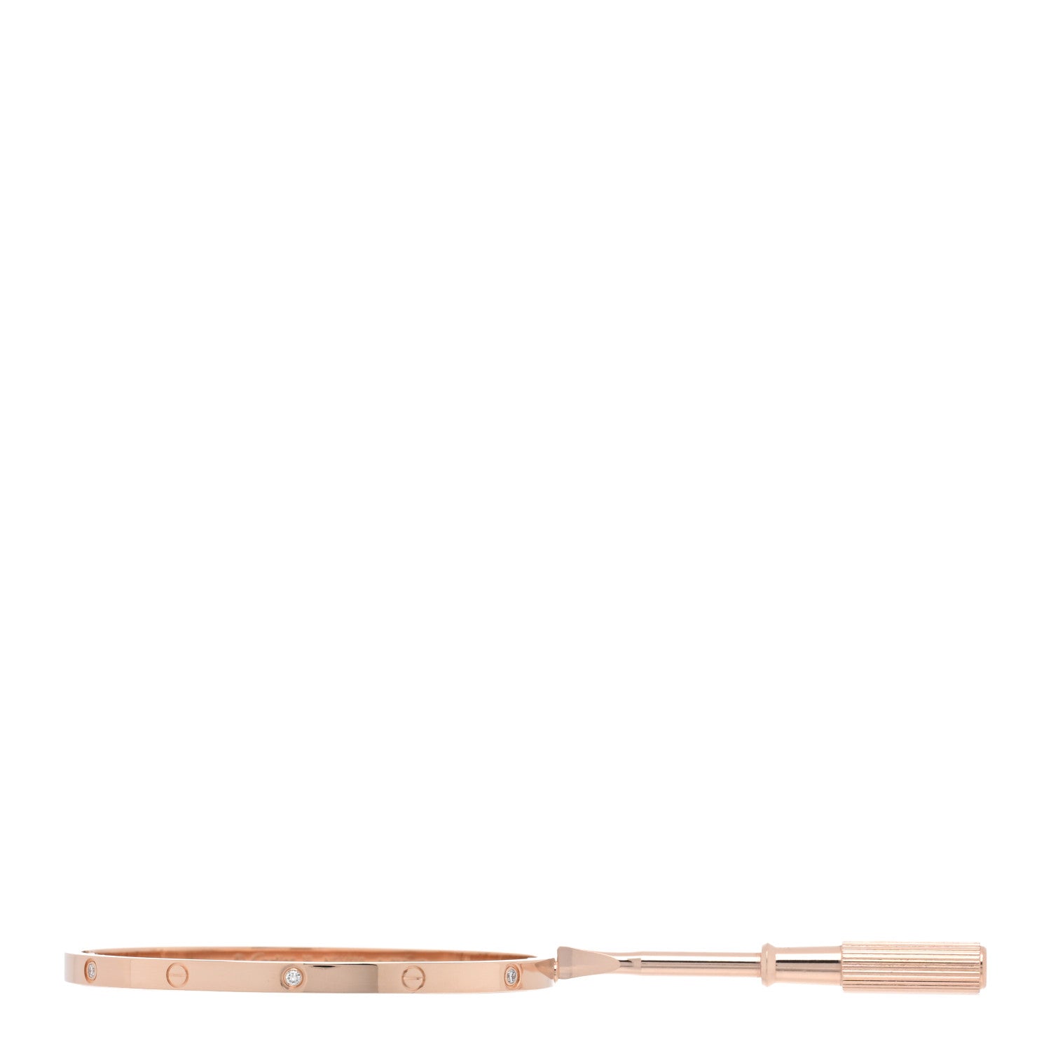 Cartier 18K Pink Gold 6 Diamond Small LOVE Bracelet 16 3 of 7