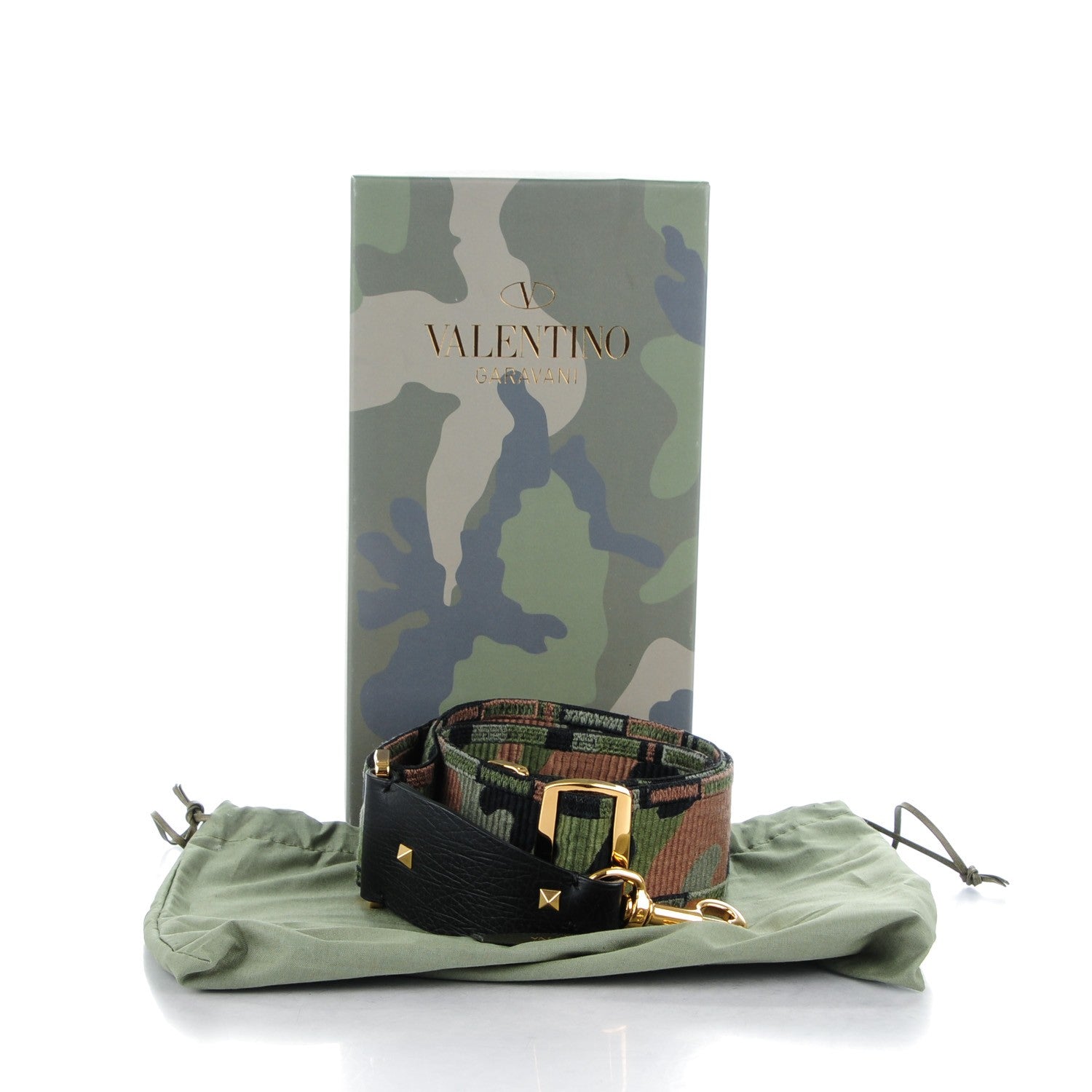Valentino Garavani Canvas Camouflage Rockstud Guitar Strap 4 of 4