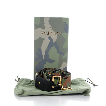 Valentino Garavani Canvas Camouflage Rockstud Guitar Strap 4 of 4