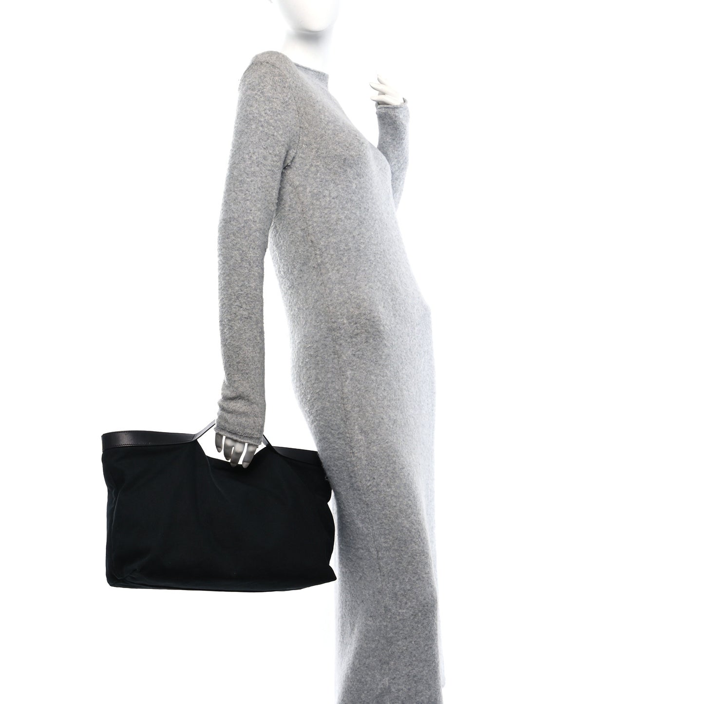 Canvas Calfskin Kit Tote Black