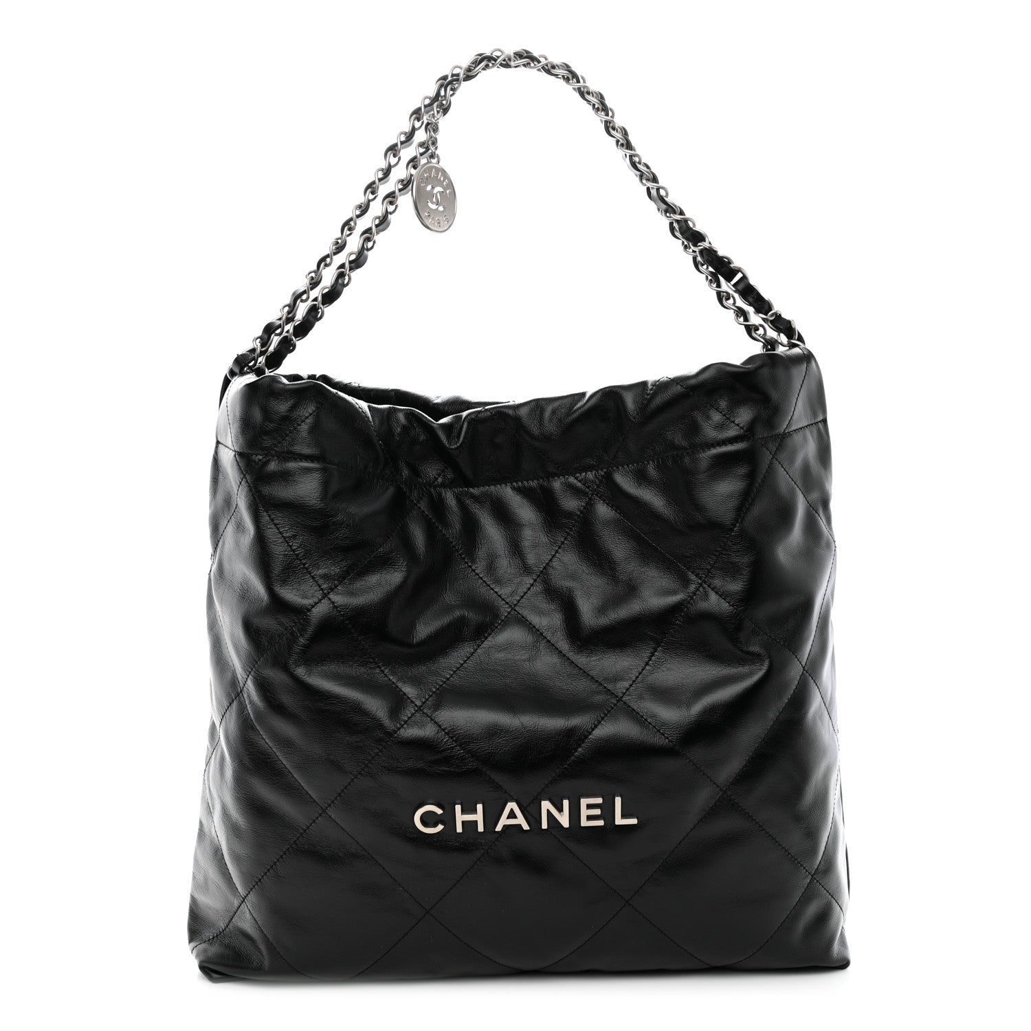 Chanel Shiny Calfskin Quilted Chanel 22 Black 1 of 11