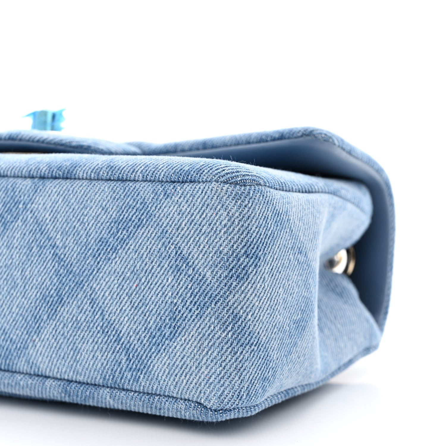 Chanel Printed Denim Quilted Mini Rectangular Flap Light Blue 10 of 10