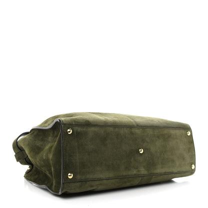 Fendi Camoscio Glazed Fabric FF 1974 Large Peekaboo X-Lite Amazzonia Mogano Panna 4 of 8
