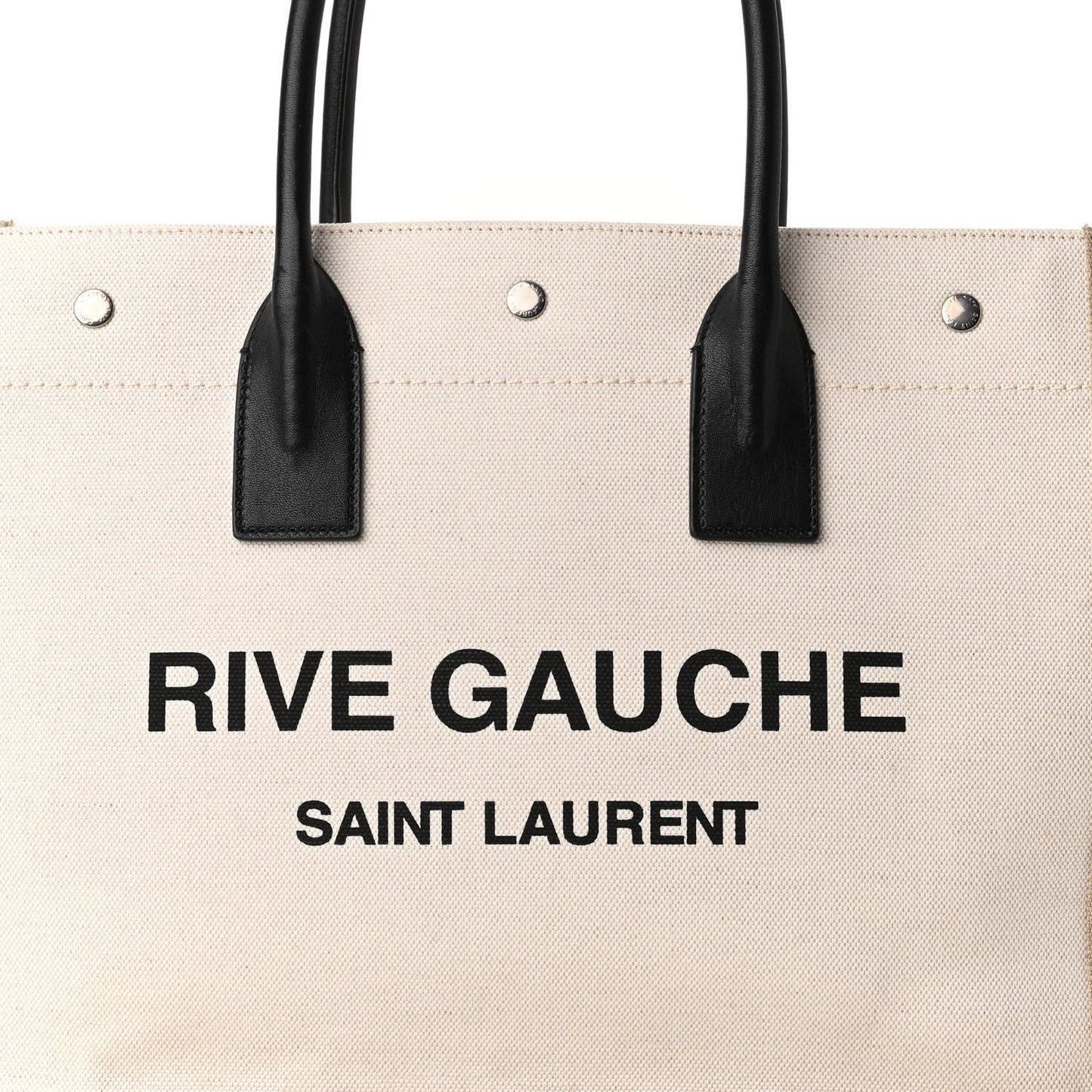 Linen Calfskin Small Rive Gauche Tote Optic White