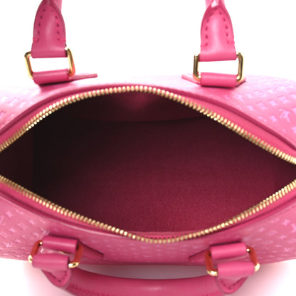 Louis Vuitton Calfskin Nanogram Embossed Speedy Bandouliere 20 Rose 5 of 10
