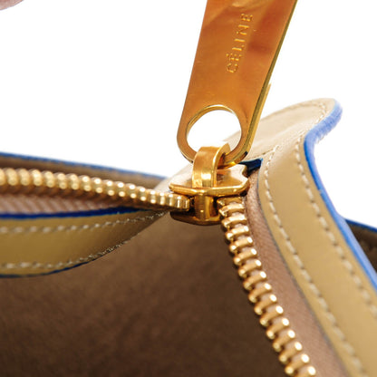 Celine Smooth Calfskin Medium Bi-Color Trapeze Khaki Blue Trim 8 of 9