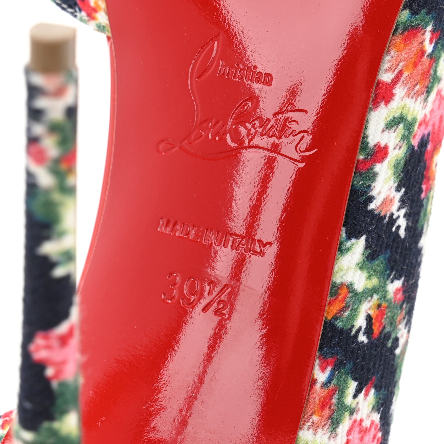 Christian Louboutin Denim Floral Iriza 100 Pumps 39.5 Multi Bisou 7 of 9