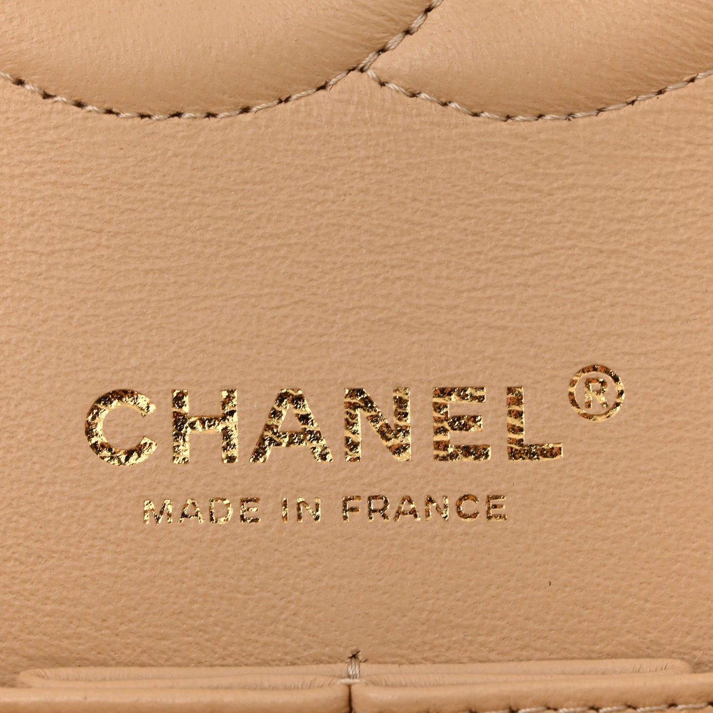 Caviar Quilted Medium Double Flap Beige