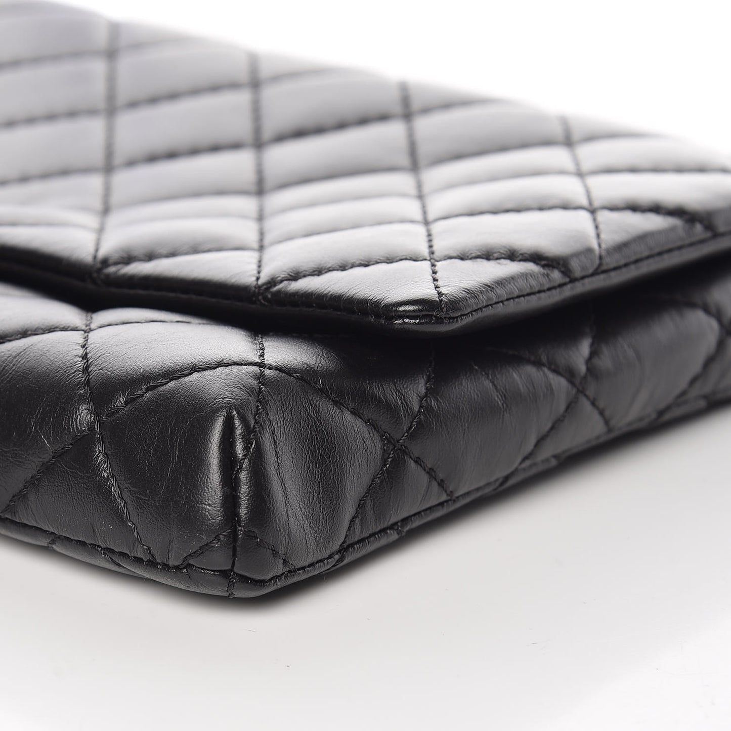 Aged Calfskin Quilted Reissue 2.55 Clutch Black