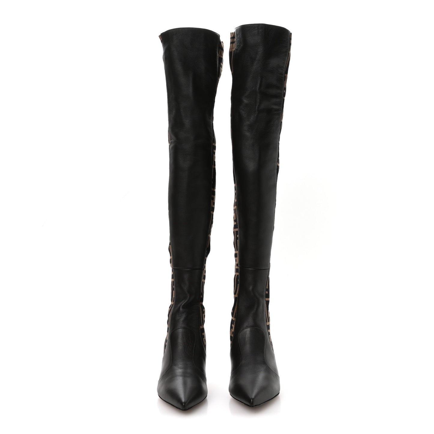 Nappa Microfiber Fabric FF Rockoko Thigh High Boots 37 Ebano Tobacco Black