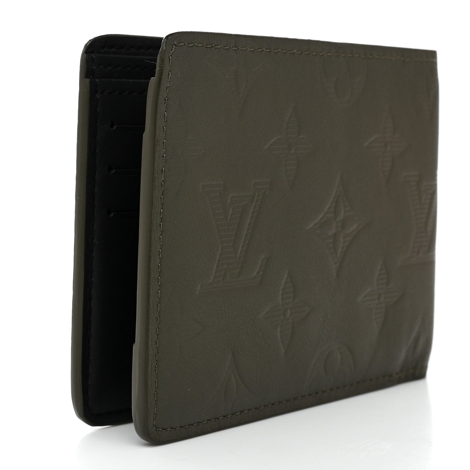 Louis Vuitton Calfskin Monogram Shadow Multiple Wallet Kaki 3 of 7