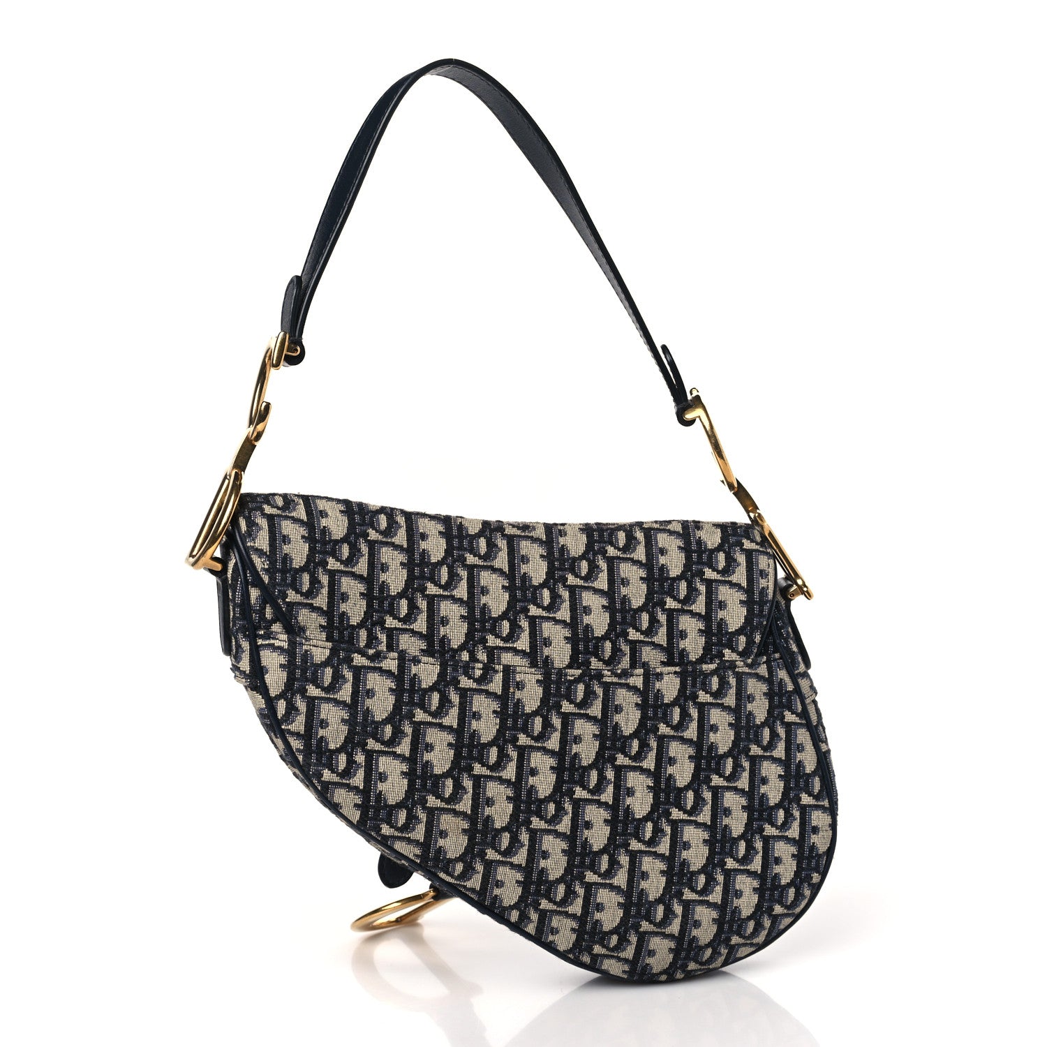 Christian Dior Oblique Saddle Bag Blue 3 of 15