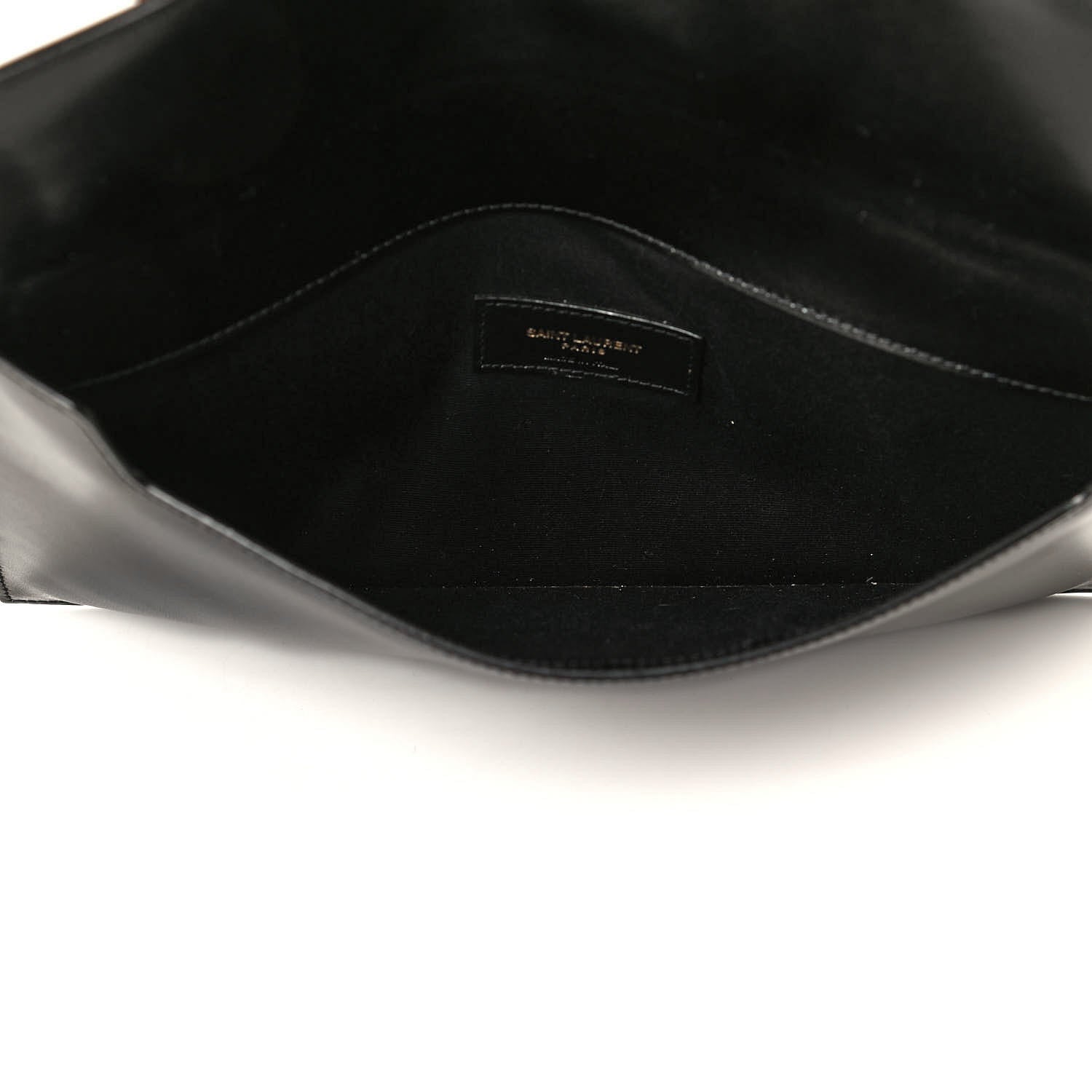 Saint Laurent Smooth Shiny Calfskin Monogram Uptown Pouch Black 4 of 5
