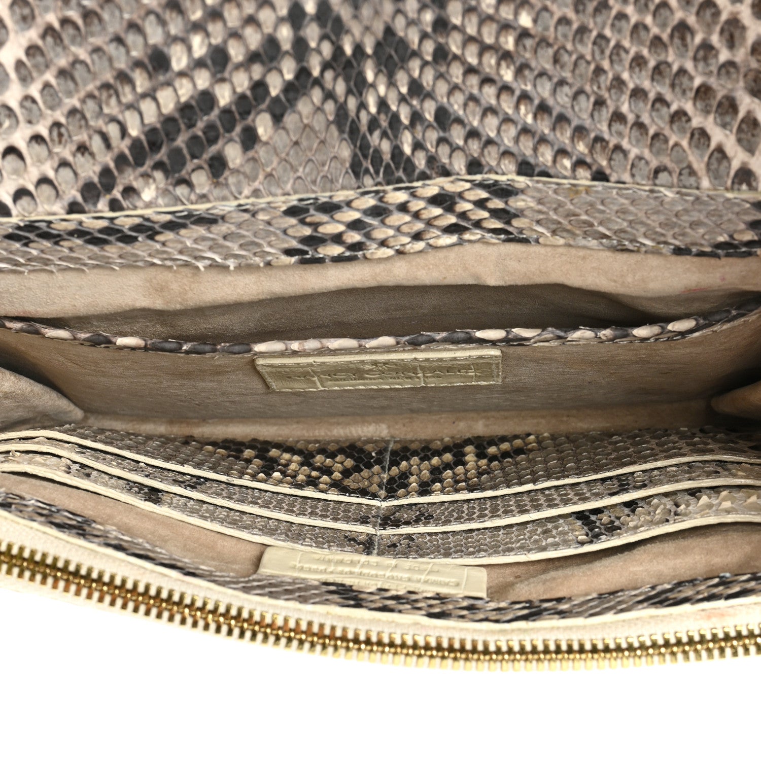 Nancy Gonzalez Snakeskin Flap Clutch White Grey 5 of 14