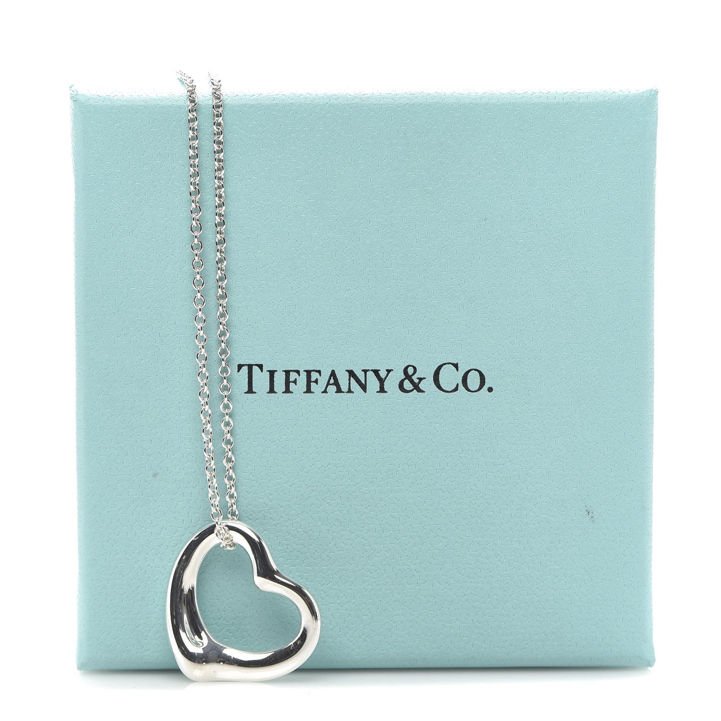 Sterling Silver 22mm Elsa Peretti Open Heart Pendant Necklace