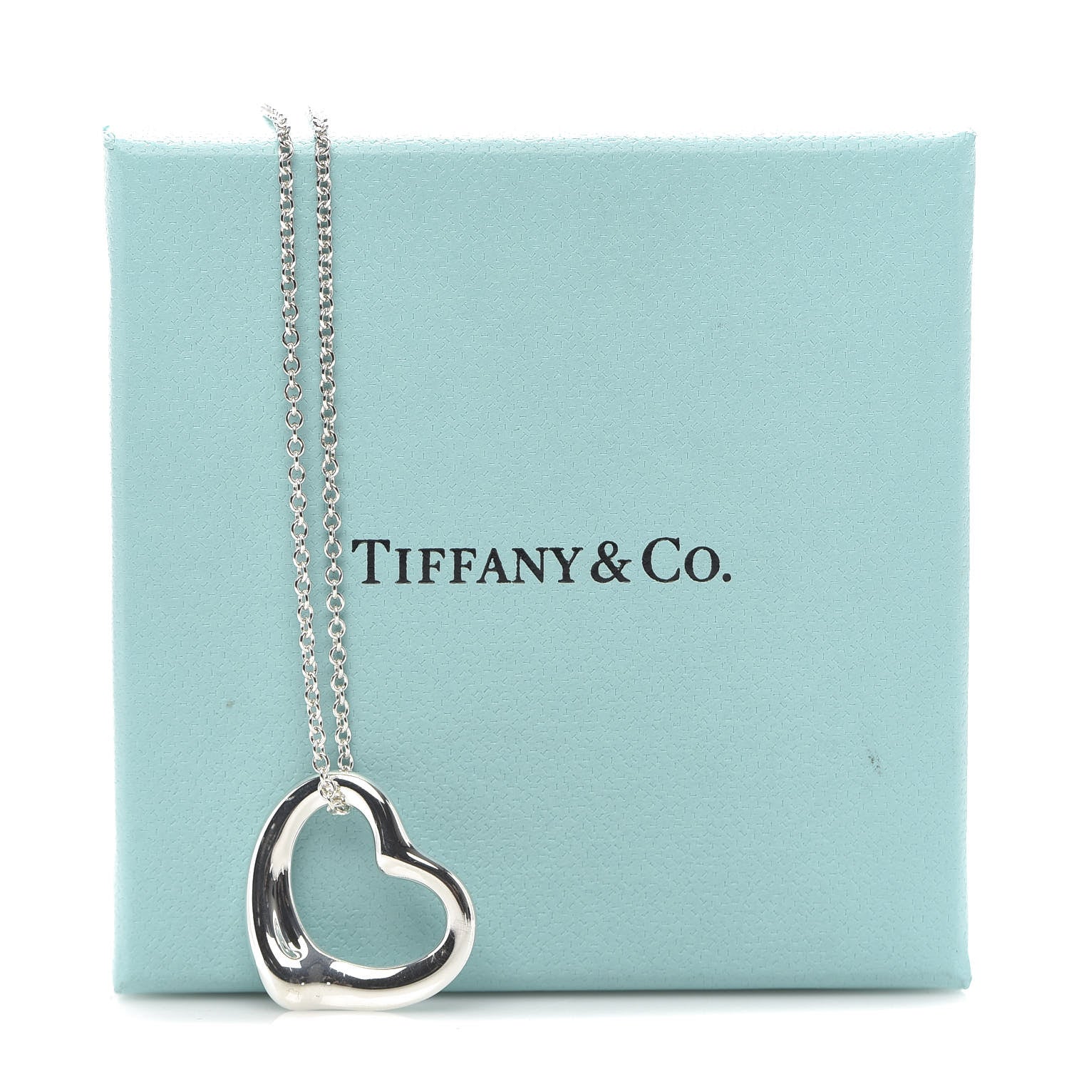 Tiffany Sterling Silver 22mm Elsa Peretti Open Heart Pendant Necklace 6 of 6