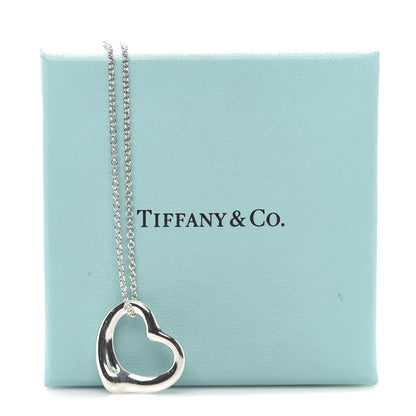 Tiffany Sterling Silver 22mm Elsa Peretti Open Heart Pendant Necklace 6 of 6