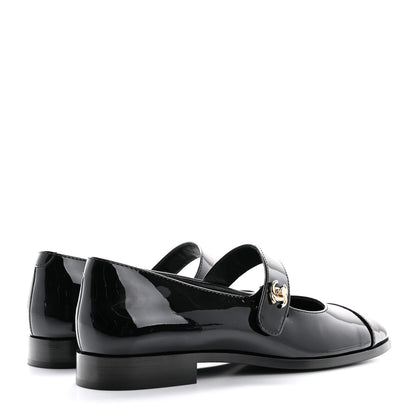 Chanel Patent Calfskin Mary Janes Flats 37 Black 5 of 10