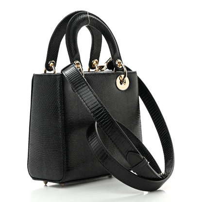 Christian Dior Lizard Small Lady Dior Black 3 of 14