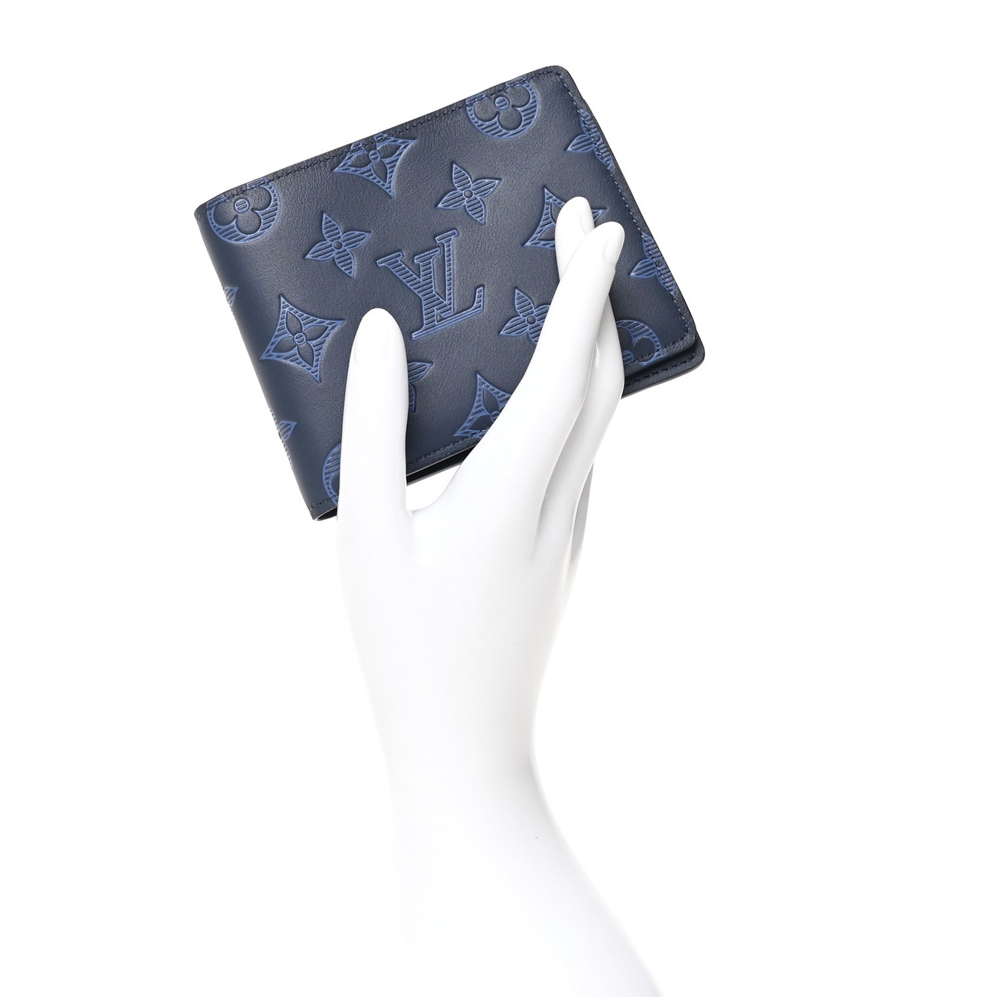 Calfskin Monogram Shadow Multiple Wallet Navy