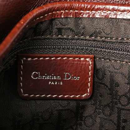 Christian Dior Calfskin Embroidered Romantic Flowers Saddle Bag Brown 6 of 13