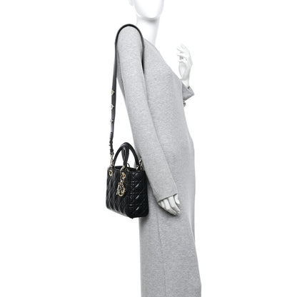 Christian Dior Lambskin Cannage Small Lucky Badges My Lady Dior Black 2 of 11