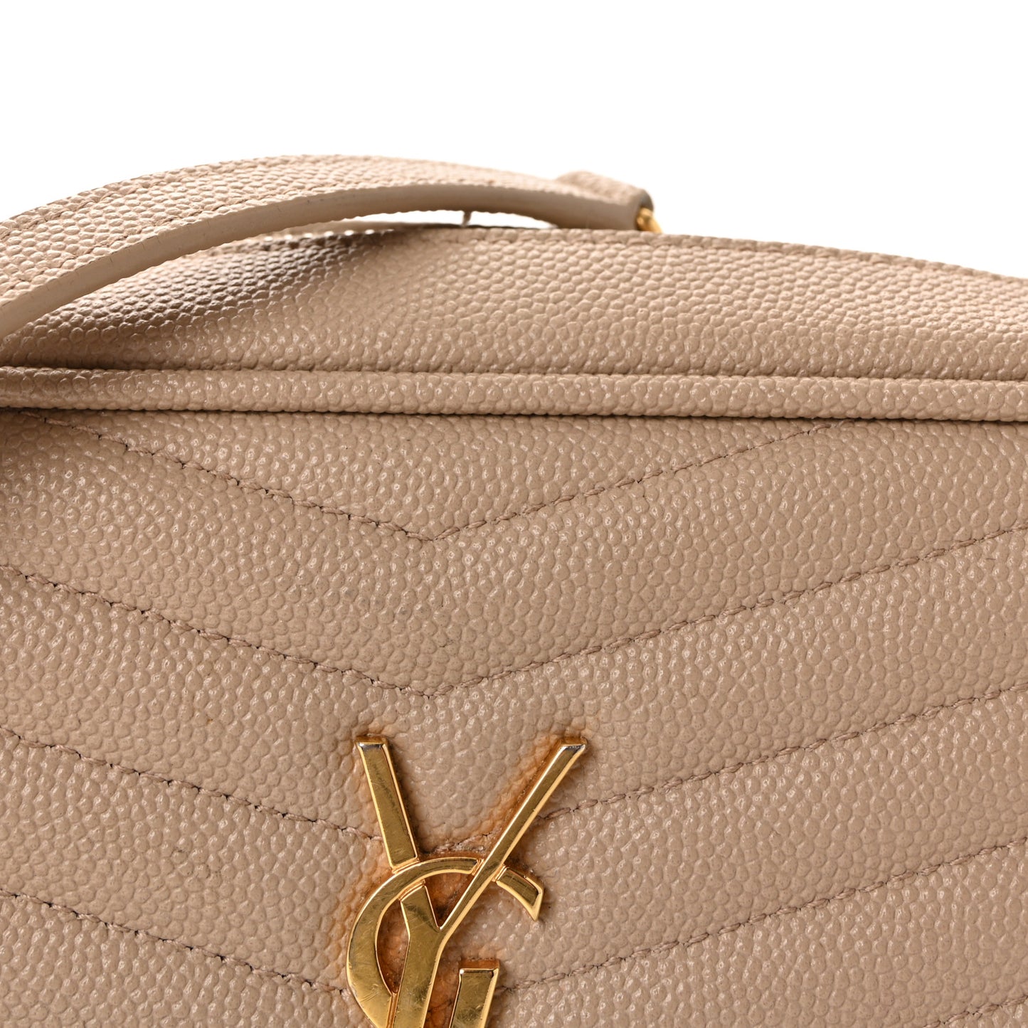 Grain De Poudre Matelasse Monogram Mini Lou Camera Bag Dark Beige