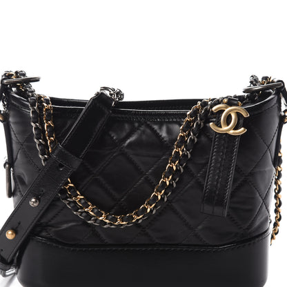 Chanel Aged Calfskin Quilted Small Gabrielle Hobo Black 8 of 10