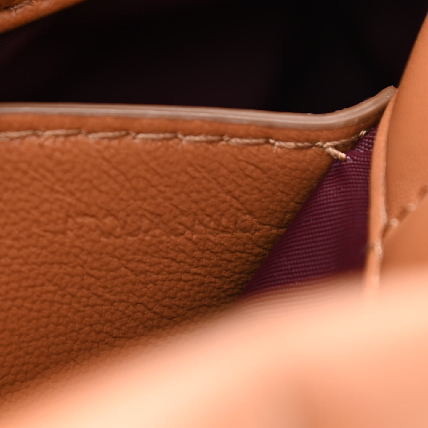Lambskin Quilted Small Lola Bucket Bag Maple Brown