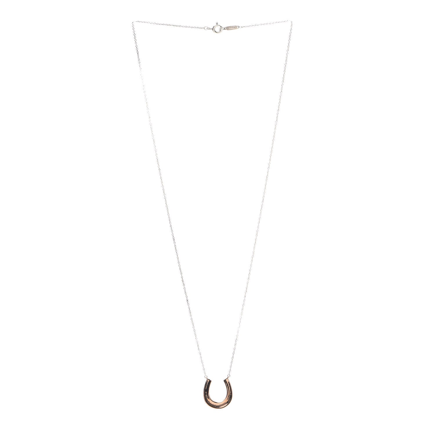 Tiffany Sterling Silver Rubedo 1837 Horseshoe Pendant Necklace 3 of 5