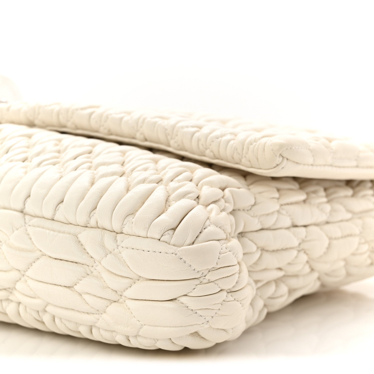 Miu Miu Nappa Matelasse Crystal Flap Clutch White 11 of 11