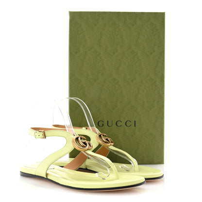 Gucci Calfskin Double G Thong Flat Sandals 38 Pistachio Green 9 of 9