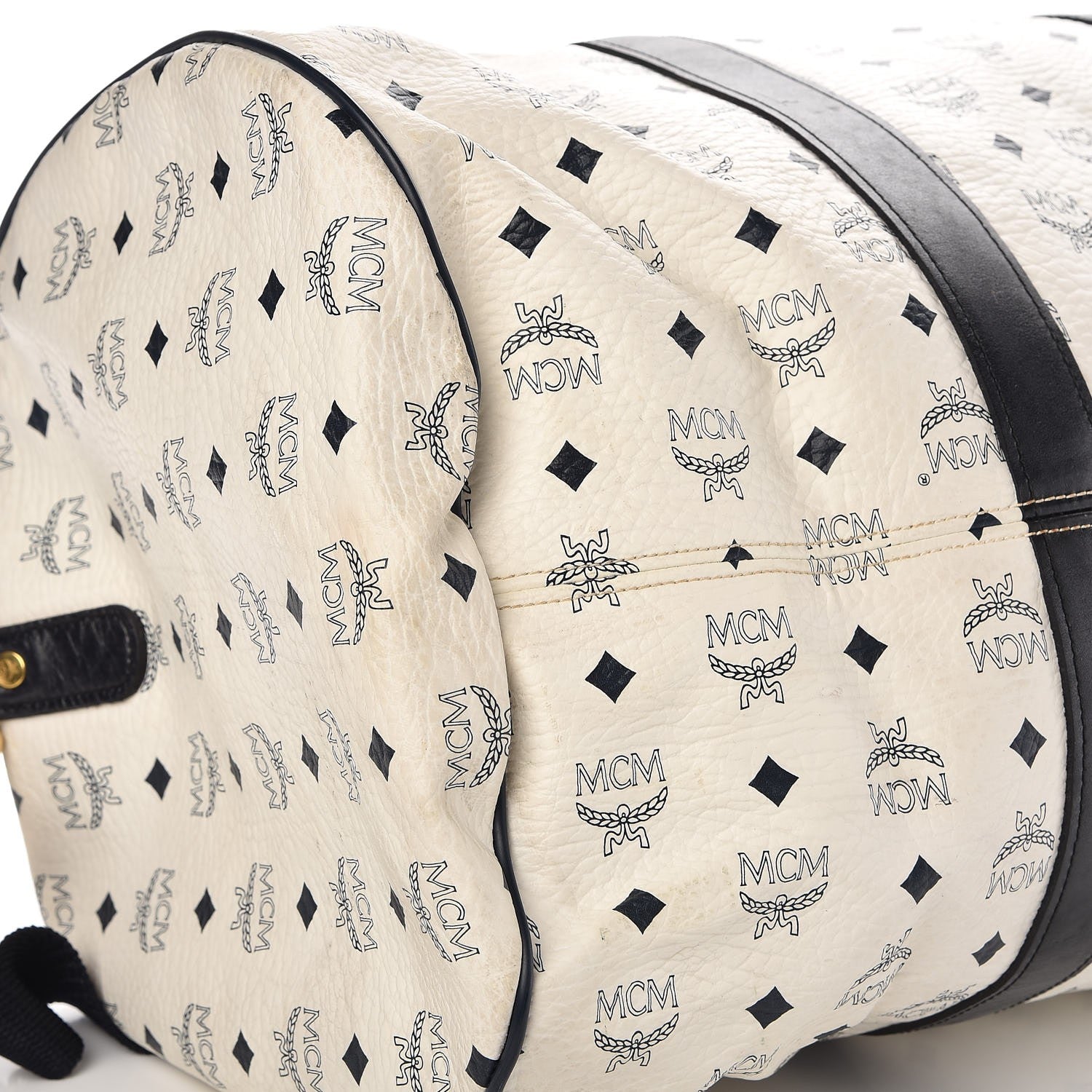 MCM Visetos Weekender Duffle Bag White 29 of 33